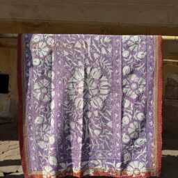 Suzani Embroidered Vintage Kantha Quilt - Hand Dyed Cotton Throw - thumbnail 4