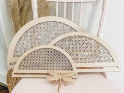 Cane Webbing Pattern Half Moon, Wood Rattan Pattern, Boho Wall Hanging Frame, Macrame Decor, Minimalist Neutral Decor