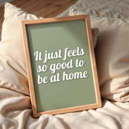 Feels Good To Be Home Sage Print - Cosy Green Prints, Living Room Wall Art, Print, Homebody Art - thumbnail 2