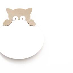 Safety Mirror Kitten Oval With Led Light - Wall Decor Nursery Kid Wooden - thumbnail 3