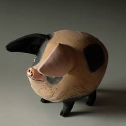 Ceramic Sculpture - Pig Piglet Decoration Home Decor Housewarming Gift - thumbnail 3