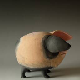 Ceramic Sculpture - Pig Piglet Decoration Home Decor Housewarming Gift - thumbnail 2