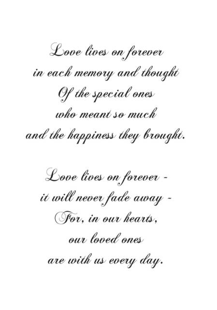 Love Lives On Forever Poem, Funeral Missing You, Bereavement, Rainbow, Heaven Print, A Letter To My Family, Grief Deceased - image 1