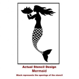 Mermaid Wall Art Stencil - Wall Stencils Instead Of Decals Easy To Use Stencils For A Quick Room Update Nautical Walls - thumbnail 3
