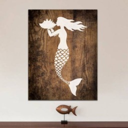 Mermaid Wall Art Stencil - Wall Stencils Instead Of Decals Easy To Use Stencils For A Quick Room Update Nautical Walls - thumbnail 1