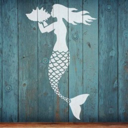 Mermaid Wall Art Stencil - Wall Stencils Instead Of Decals Easy To Use Stencils For A Quick Room Update Nautical Walls - thumbnail 2