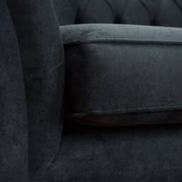 British Handmade 3 Seater Charcoal Grey Textured Velvet Fabric Chesterfield Sofa - thumbnail 3
