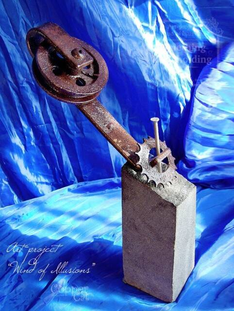 "Metal Sculpture ""Something Keep Holding"" From ""Copper Cat Art Group" - image 1