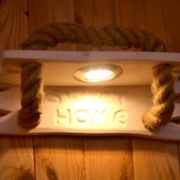 Wooden Wall Sconce, Light From A Natural Wood, Led For Wall, Wooden Original Lamp With Jute Rope, Handmade Lighting Fixture - thumbnail 2