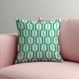 Teal Mid Century Cushion Cover, Retro Geometric Pillow Case, Green Modern Throw Case For Sofa Decor - thumbnail 2
