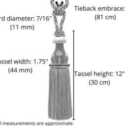 "D??copro Tassel Tieback, Length 12"" - 30.5cm, Spread 32" - thumbnail 4