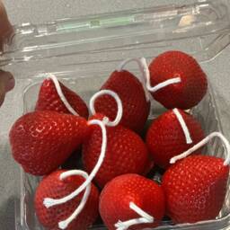 Beeswax Strawberry Candles Pack Of 3 Pure Fruit Berry Candle - thumbnail 2