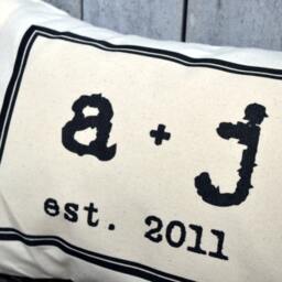 Personalized Couples Pillow, 2nd Personalized Cotton Anniversary, Christmas, Wedding Gift Pillow With Date Feather Hen - thumbnail 2