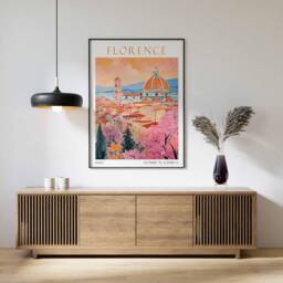 Florence Travel Print, Poster, Italy Wall Art, Italian Decor, Gift, Cathedral Art - thumbnail 1