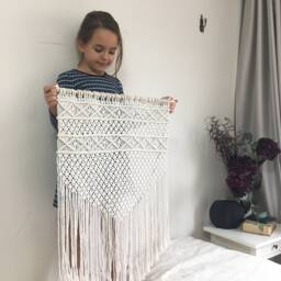 Macrame Wall Hanging Boho Tapestry, Bedroom Decoration - 20x30 Inch - thumbnail 2
