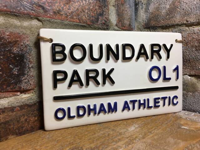 Oldham Athletic-Boundary Park-Football Wall Sign-Football Plaque-Football Gifts-Christmas Gifts For Him-Home Bar Signs-Man Cave Decor - image 1