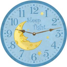 Elegant Baby Clock With Moon - Adorable Nursery Accent - thumbnail 1