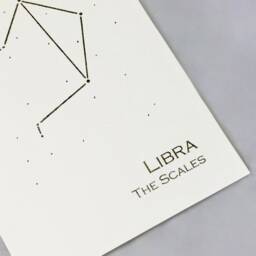 Libra Constellation Zodiac Art Print/Gold Foil Wall Astrology Home Decor September-October Birthday On Cream Or Navy - thumbnail 3