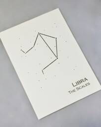 Libra Constellation Zodiac Art Print/Gold Foil Wall Astrology Home Decor September-October Birthday On Cream Or Navy