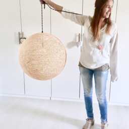 Large Globe Pendant Light, Globe Lamp, Modern Hanging Light Plug In, Lamps, Ceiling Swag Lamp in - Sphere - thumbnail 3