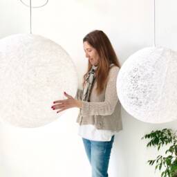 Large Globe Pendant Light, Globe Lamp, Modern Hanging Light Plug In, Lamps, Ceiling Swag Lamp in - Sphere - thumbnail 1