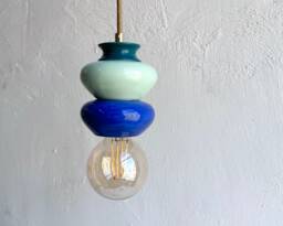 Pendant Ceramic Lamp, Hanging Lampshade, Handmade Design, Contemporary Artwork Creation, Unique Light Fixture Gift - thumbnail 1