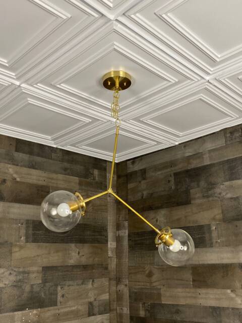 Doux 2 Light 6In Globe Semi Flush Kitchen Living Room Chandelier - image 1