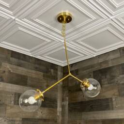Doux 2 Light 6In Globe Semi Flush Kitchen Living Room Chandelier - thumbnail 2