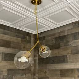 Doux 2 Light 6In Globe Semi Flush Kitchen Living Room Chandelier - thumbnail 3