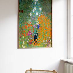 Gustav Klimt Bauerngarten Cat Print, Poster, Art, Floral Garden Wall Art Decor, Lover Gift, A1/A2/A3/A4 - thumbnail 3