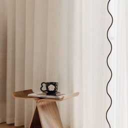 A Pair Of Linen/Cotton Blend Sheer Curtains With Ripples On Leading Edge , Living Room Curtains, Caf?? Curtains, Privacy Curtains, Custom Made - thumbnail 4
