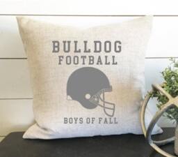Custom Football Pillow - 18 X 18, Home Decor, Cushion, Throw Pillow, Gift, Present, Custom Home, House, Football, Fall, Helmet - thumbnail 1