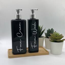 Personalised Black Square Soap Dispenser Bottle With Silver Pump 250Ml & 500Ml - thumbnail 2
