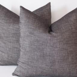 Black Linen Pillow Cover Set Cut Blac Decorative Cushion - thumbnail 2