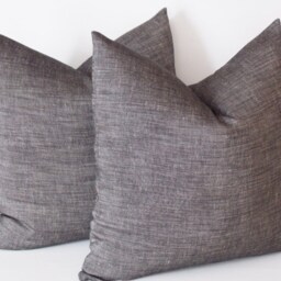 Black Linen Pillow Cover Set Cut Blac Decorative Cushion - thumbnail 3