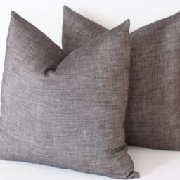 Black Linen Pillow Cover Set Cut Blac Decorative Cushion - thumbnail 4