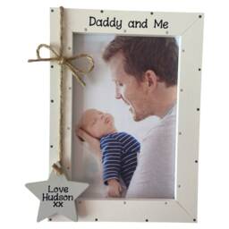 Personalised Handcrafted Daddy & Me Photo Picture Frame Fathers Day Birthday Stars Gift Keepsake Any Wording 6x4 Print - thumbnail 2