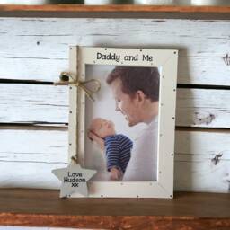 Personalised Handcrafted Daddy & Me Photo Picture Frame Fathers Day Birthday Stars Gift Keepsake Any Wording 6x4 Print - thumbnail 3