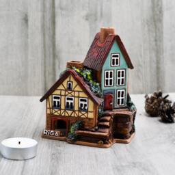 Handmade Ceramic House Candle Holder, Aroma Oil Burner, Home Decor - thumbnail 3