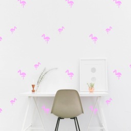 Flamingo Wall Decal Kids Room Standing Bird Wall Sticker, Bedroom Pattern Wallpaper Vinyl Decals, Nursery Stickers Home Decor - thumbnail 2
