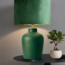 New Luxury Premium Quality Glamour Emerald Green Velvet Fabric With Brushed Metallics Lining Lamp Shade Pendant Light in Multi Sizes - thumbnail 2