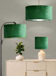 New Luxury Premium Quality Glamour Emerald Green Velvet Fabric With Brushed Metallics Lining Lamp Shade Pendant Light in Multi Sizes - thumbnail 1