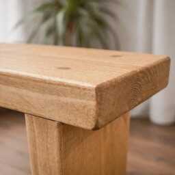 Solid Wood End Sofa Rustic Side Handmade Slim Narrow Table 14.5 cm Various Sizes & Colours - thumbnail 3