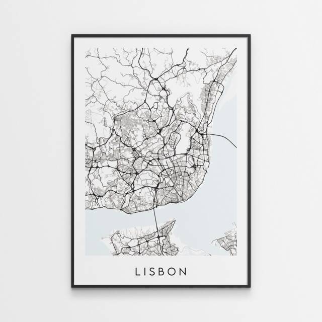 Lisbon Map Print - Minimal Poster Art Portugal - image 1