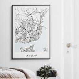 Lisbon Map Print - Minimal Poster Art Portugal - thumbnail 2