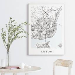 Lisbon Map Print - Minimal Poster Art Portugal - thumbnail 3