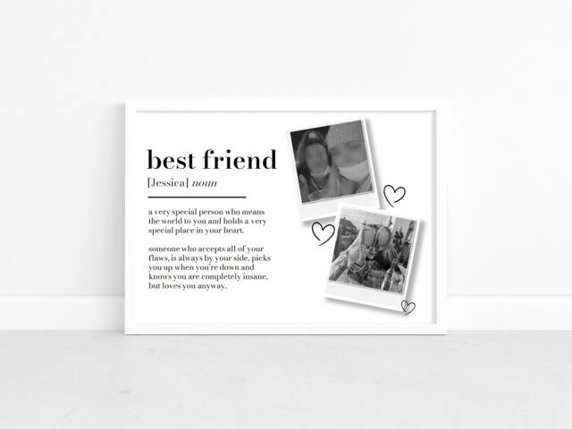 Personalised Best Friend Picture Print Gift For Friend, Christmas Gifts Her, Birthday Photo Gift, Polaroid - image 1