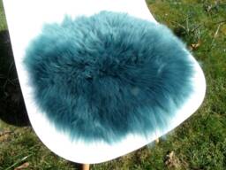 Seat Cover/Pad Made Out Of Natural Lambskin Sheepskin Colour Jeansblue - thumbnail 1
