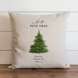 Pine Tree Pillow Cover - Christmas Holiday Covers Decor 20 X 18