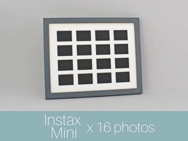 Instax Mini Multi Aperture Wooden Photo Frame. Holds Sixteen Instax Sized Photos. 11x14 - image 1